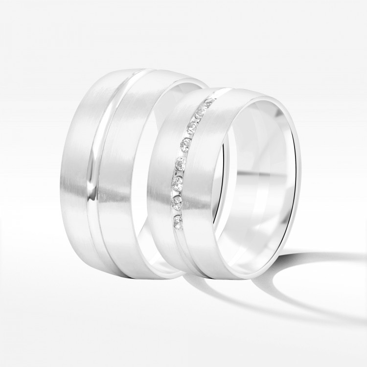 Obrączki ślubne z białego złota 8mm