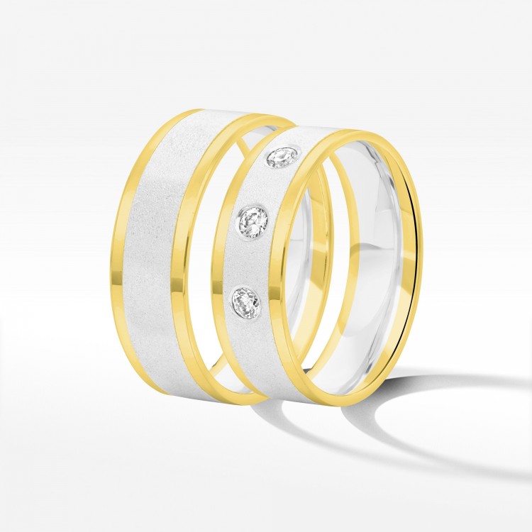 Obrączki ślubne z dwukolorowego złota 6.5mm