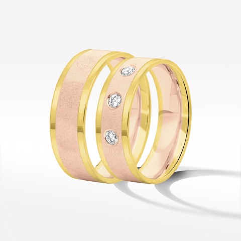 Obrączki ślubne z dwukolorowego złota 6.5mm