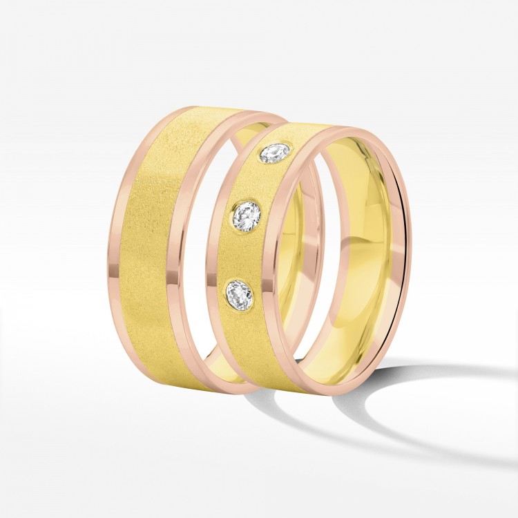Obrączki ślubne z dwukolorowego złota 6.5mm