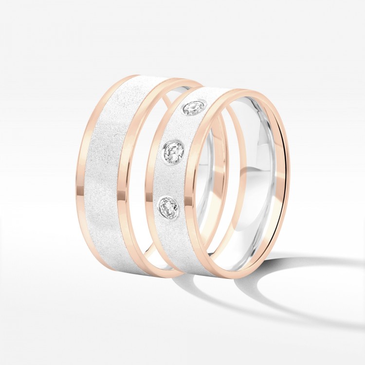 Obrączki ślubne z dwukolorowego złota 6.5mm