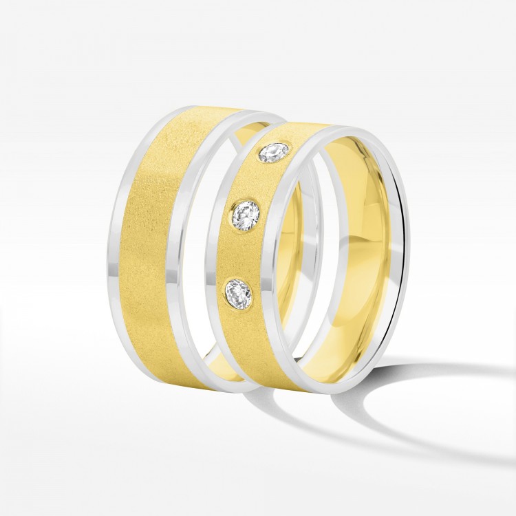 Obrączki ślubne z dwukolorowego złota 6.5mm