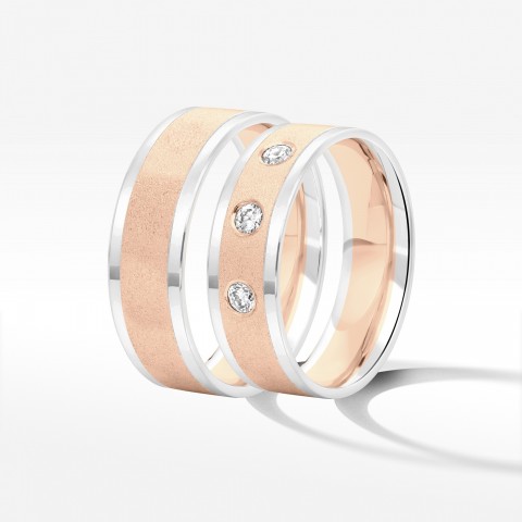 Obrączki ślubne z dwukolorowego złota 6.5mm