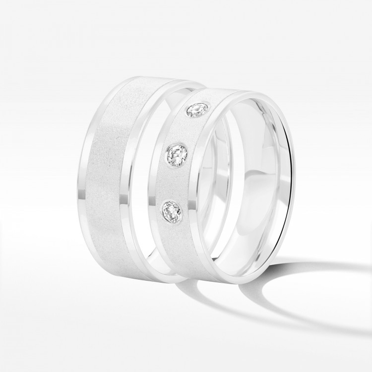 Obrączki ślubne z białego złota 6.5mm