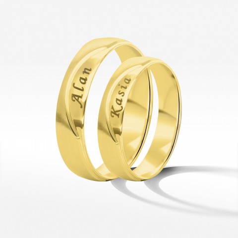 Obrączki ślubne z żółtego złota 5mm