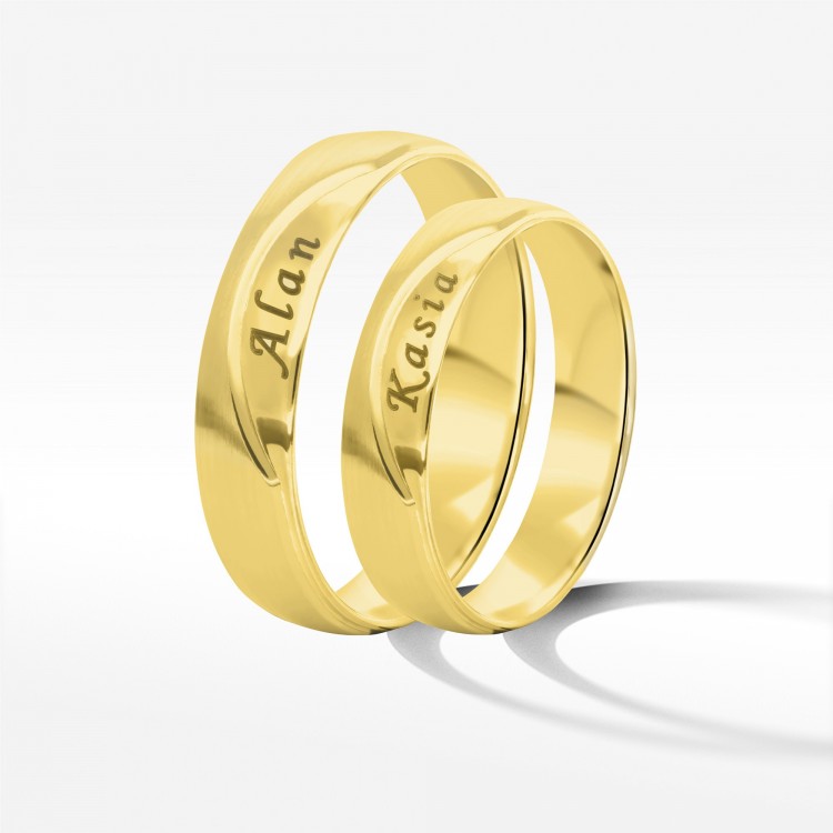 Obrączki ślubne z żółtego złota 5mm