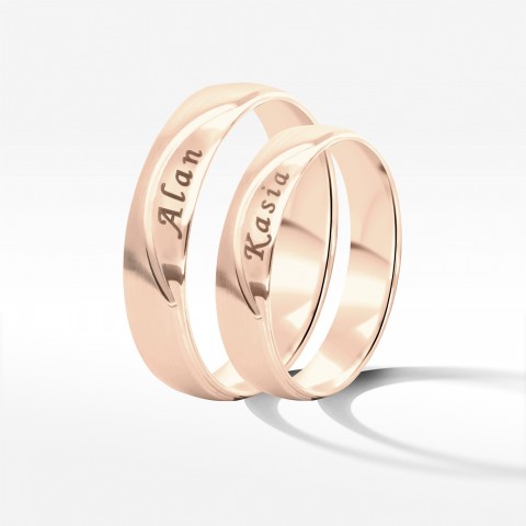 Obrączki ślubne z różowego złota 5mm