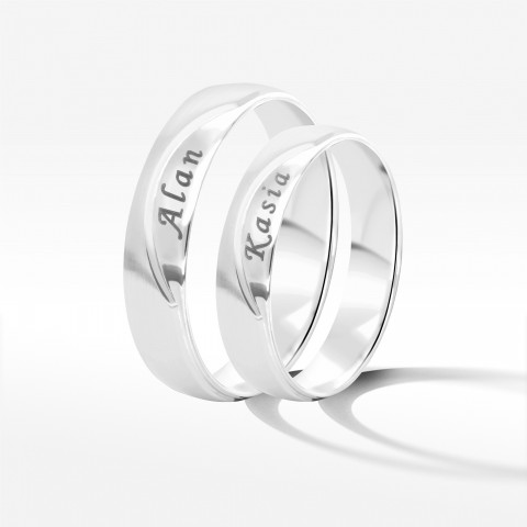 Obrączki ślubne z białego złota 5mm