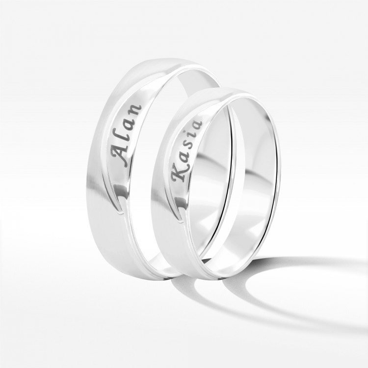 Obrączki ślubne z białego złota 5mm