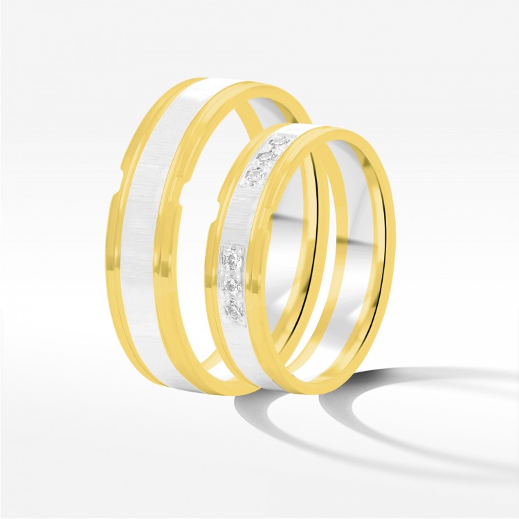 Obrączki ślubne z dwukolorowego złota 5mm