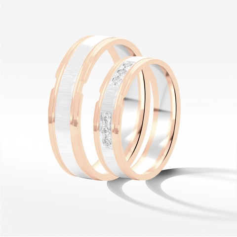 Obrączki ślubne z dwukolorowego złota 5mm