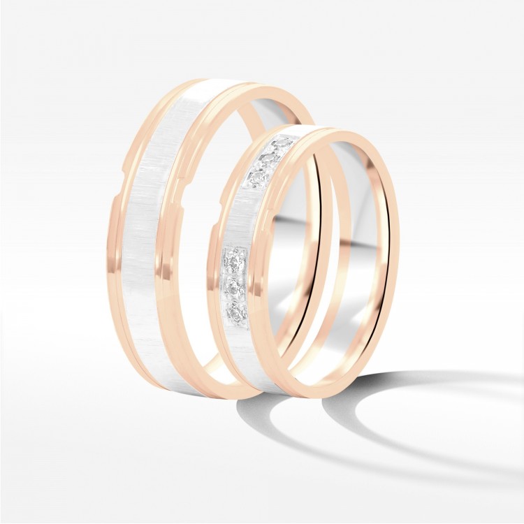 Obrączki ślubne z dwukolorowego złota 5mm