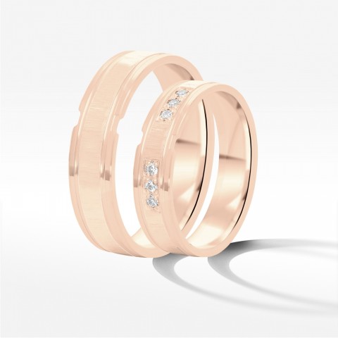 Obrączki ślubne z różowego złota 5mm