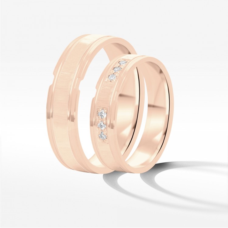 Obrączki ślubne z różowego złota 5mm