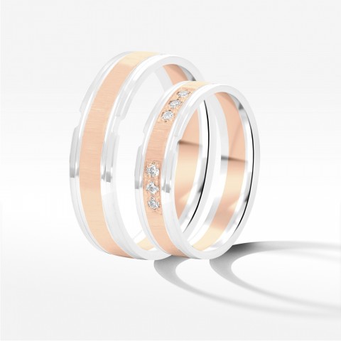 Obrączki ślubne z dwukolorowego złota 5mm