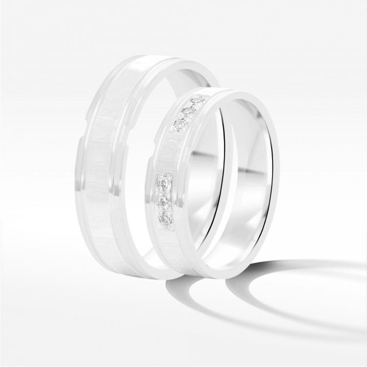 Obrączki ślubne z białego złota 5mm