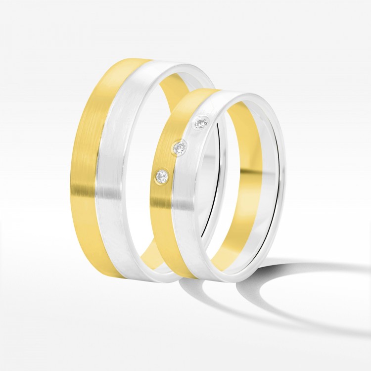 Obrączki ślubne z dwukolorowego złota 5.5mm