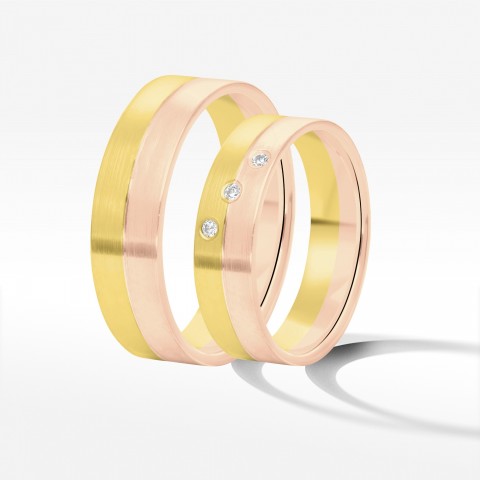 Obrączki ślubne z dwukolorowego złota 5.5mm
