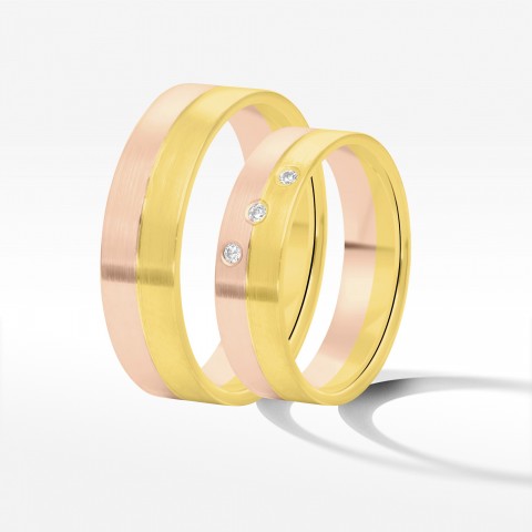 Obrączki ślubne z dwukolorowego złota 5.5mm