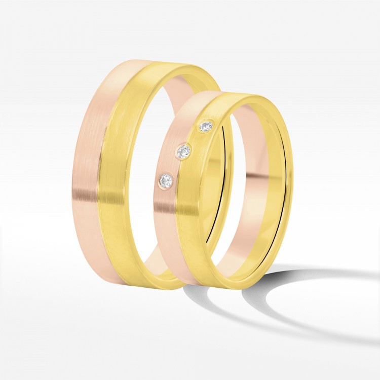 Obrączki ślubne z dwukolorowego złota 5.5mm