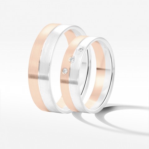 Obrączki ślubne z dwukolorowego złota 5.5mm