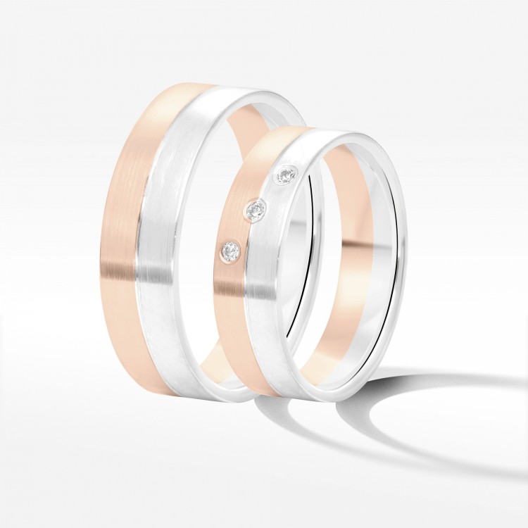 Obrączki ślubne z dwukolorowego złota 5.5mm