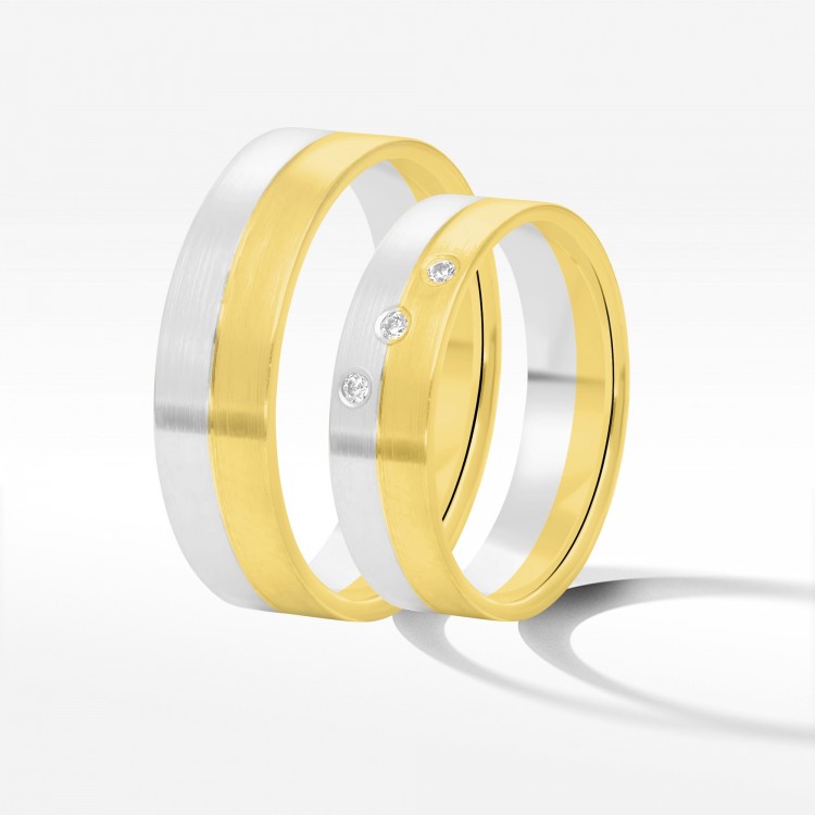 Obrączki ślubne z dwukolorowego złota 5.5mm