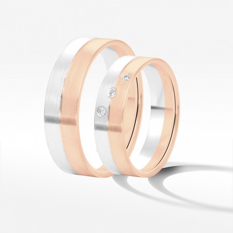 Obrączki ślubne z dwukolorowego złota 5.5mm