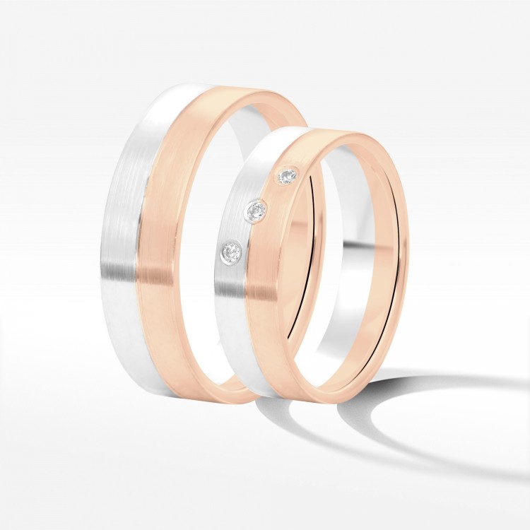 Obrączki ślubne z dwukolorowego złota 5.5mm