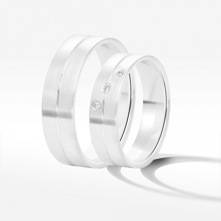 Obrączki ślubne z białego złota 5.5mm