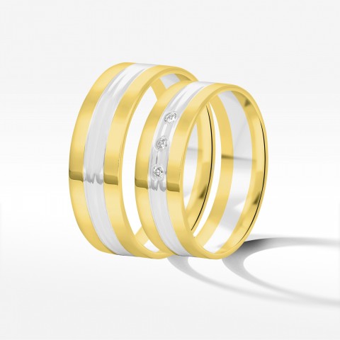 Obrączki ślubne z dwukolorowego złota 6mm