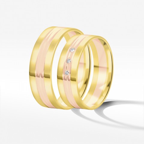 Obrączki ślubne z dwukolorowego złota 6mm