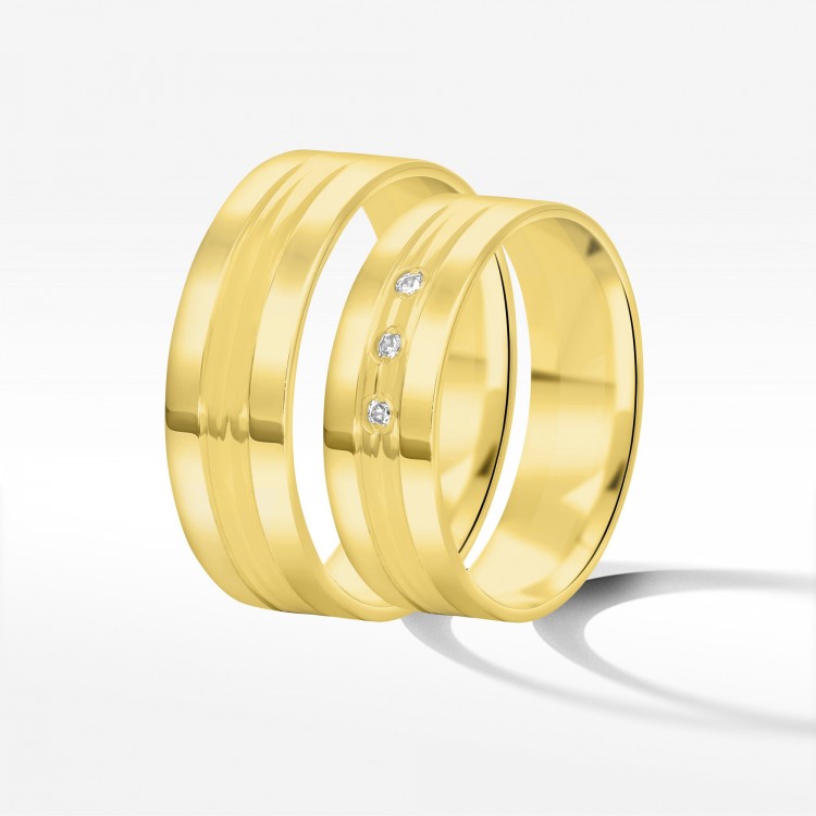 Obrączki ślubne z żółtego złota 6mm