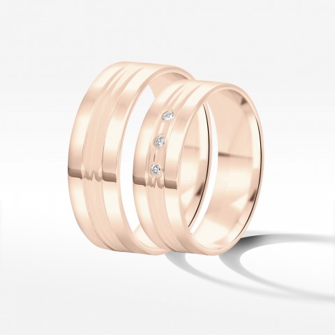 Obrączki ślubne z różowego złota 6mm