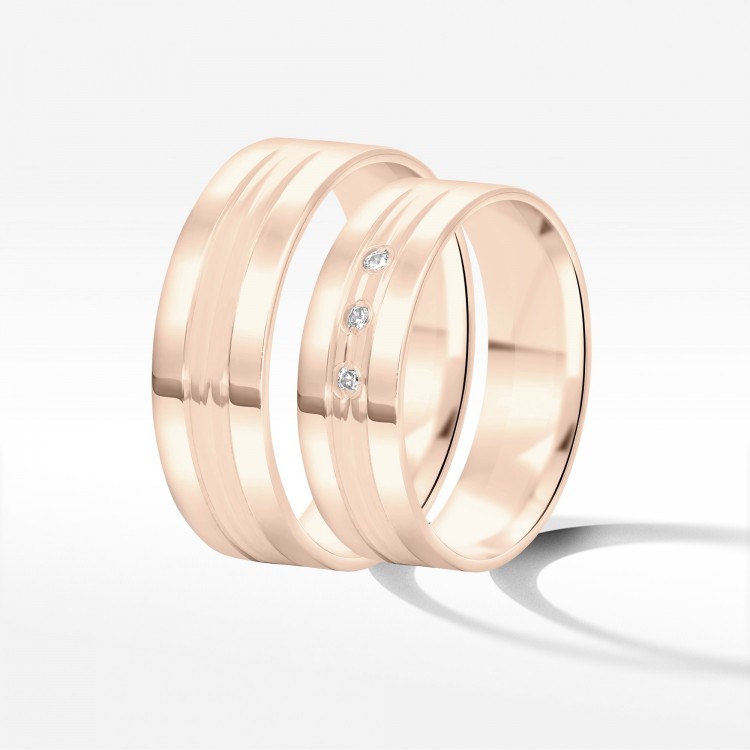 Obrączki ślubne z różowego złota 6mm