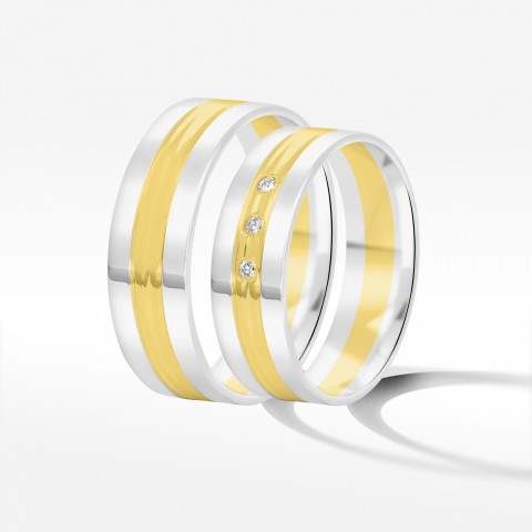 Obrączki ślubne z dwukolorowego złota 6mm