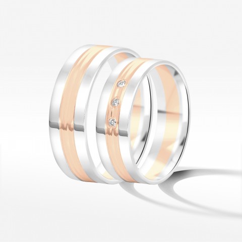 Obrączki ślubne z dwukolorowego złota 6mm