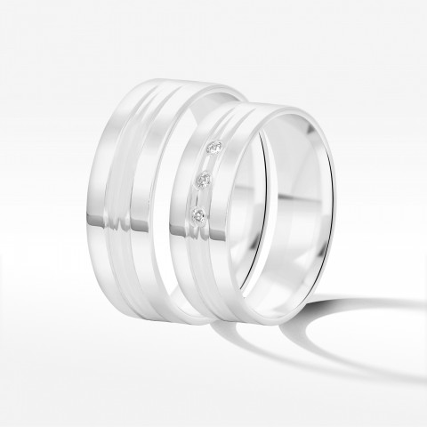 Obrączki ślubne z białego złota 6mm