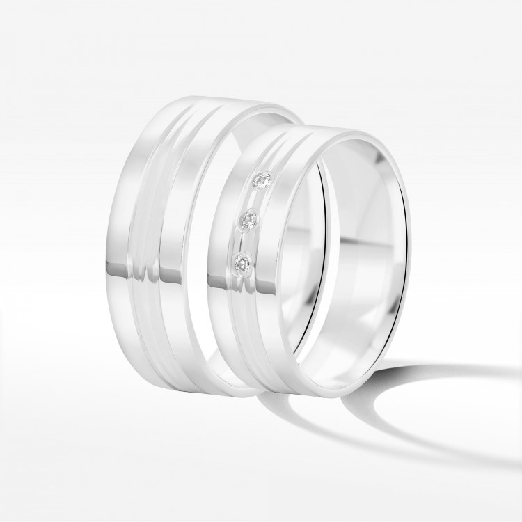 Obrączki ślubne z białego złota 6mm