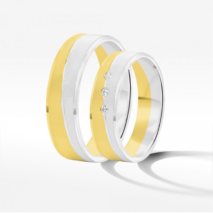 Obrączki ślubne z dwukolorowego złota 5.5mm