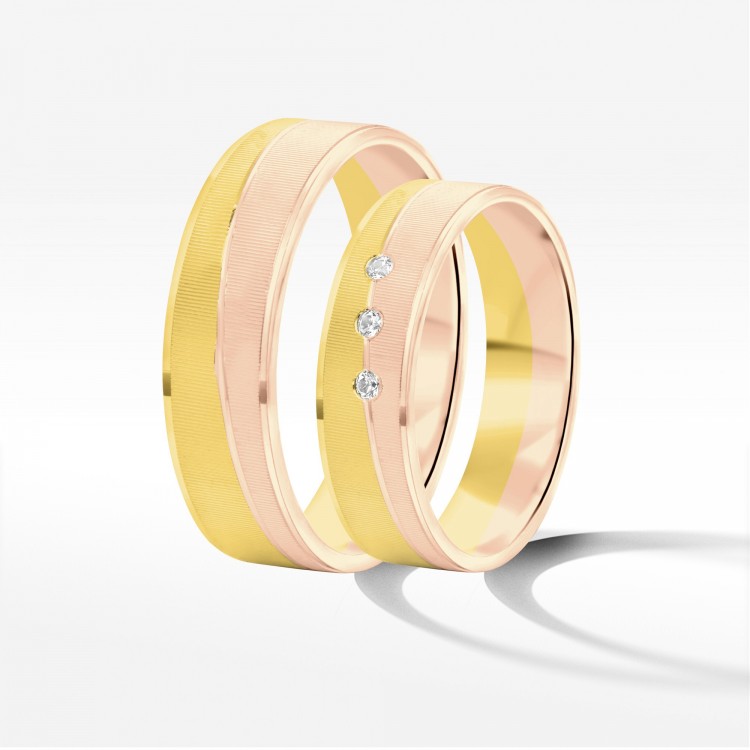 Obrączki ślubne z dwukolorowego złota 5.5mm