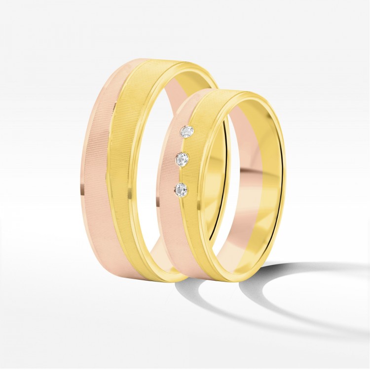 Obrączki ślubne z dwukolorowego złota 5.5mm