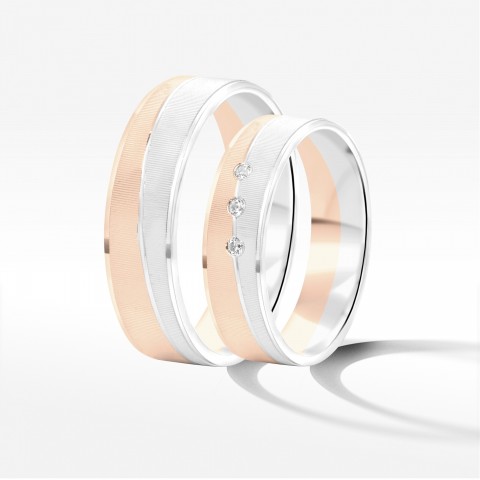 Obrączki ślubne z dwukolorowego złota 5.5mm