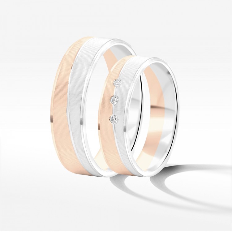 Obrączki ślubne z dwukolorowego złota 5.5mm