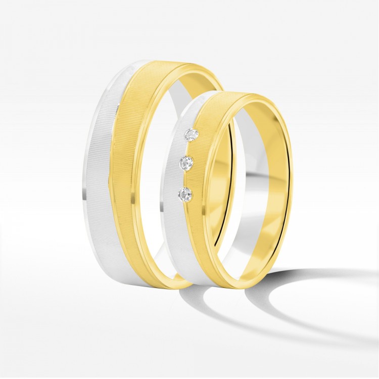 Obrączki ślubne z dwukolorowego złota 5.5mm
