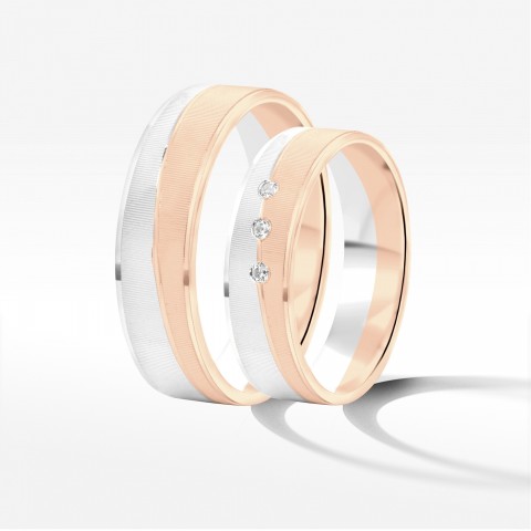 Obrączki ślubne z dwukolorowego złota 5.5mm