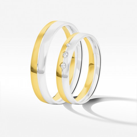 Obrączki ślubne z dwukolorowego złota 4mm