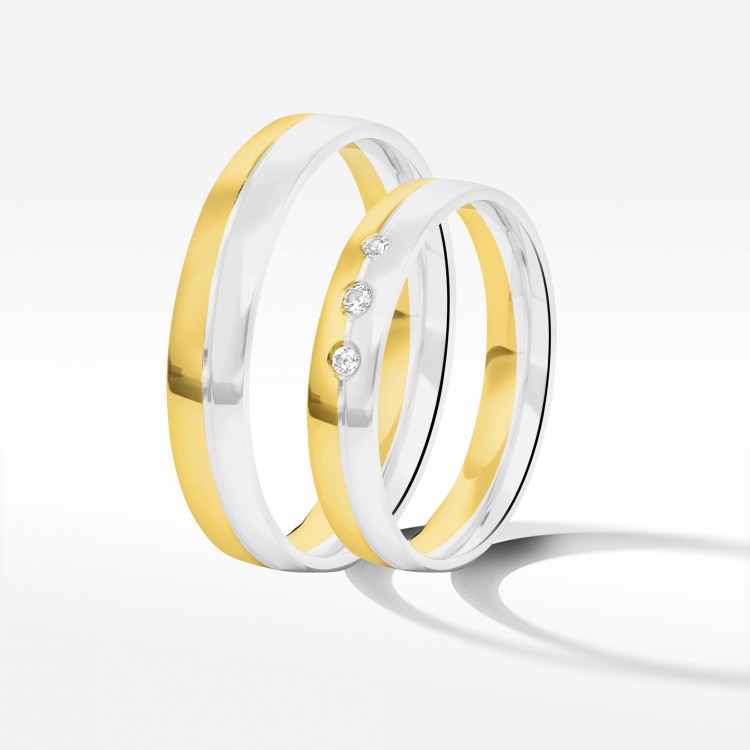 Obrączki ślubne z dwukolorowego złota 4mm