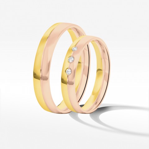 Obrączki ślubne z dwukolorowego złota 4mm