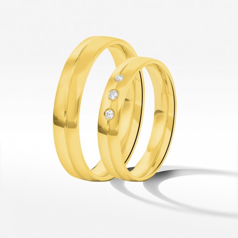 Obrączki ślubne z żółtego złota 4mm
